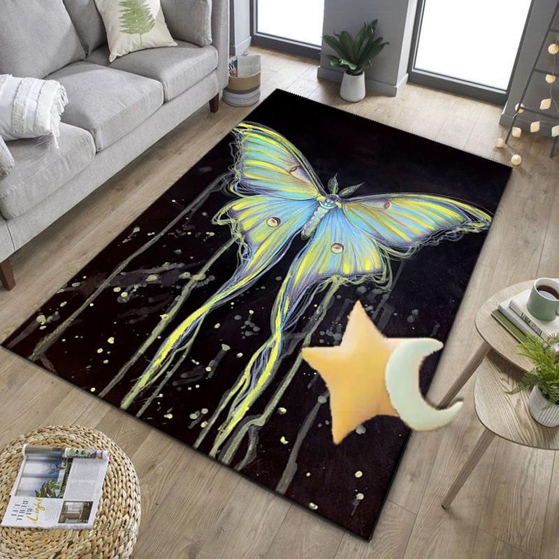 Gothic Moth And Skulls Office Rug Chair Mat, Entryway Carpet, Suitable for Front Door, Bedroom, Living Room, Desk, Holiday Gift