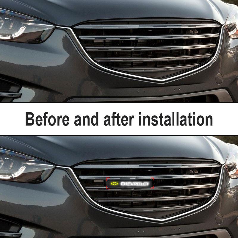 LED-framhuvsgrillemblemdekorativ billampa för Chevrolet Onix Cruze Silverado Impala Equinox Malibu Tahoe Cobalt