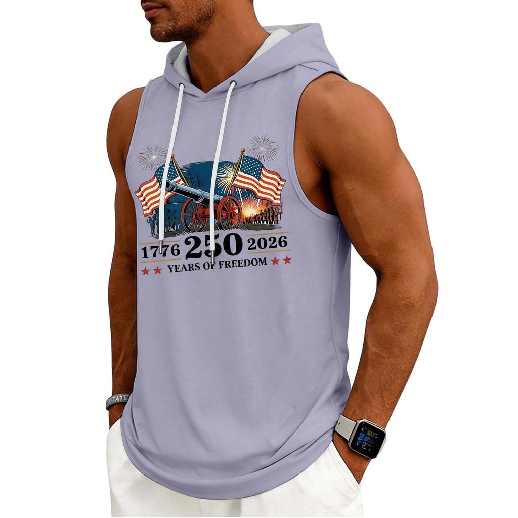 Men's Tank Top Gym Sleeveless Hoodie Shirt Washed Sports Muscle Shirts Fitness Vest With Hood
