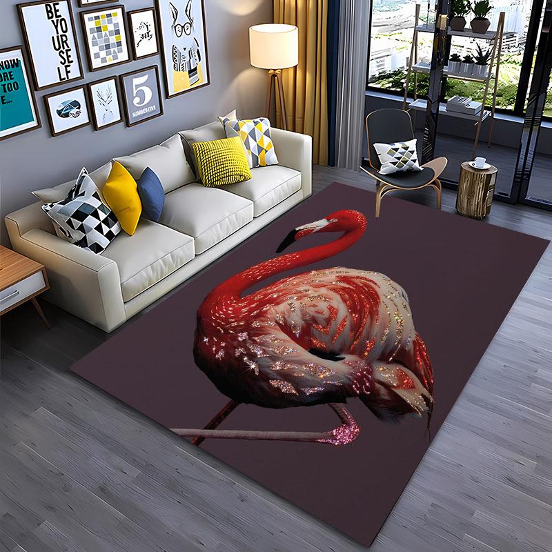 HD Printing Pink Flamingo Large Area Carpets for Home Living Room  Kids Bedroom Sofa Doormat Kitchen Floor Rugs Anti-slip  Decor