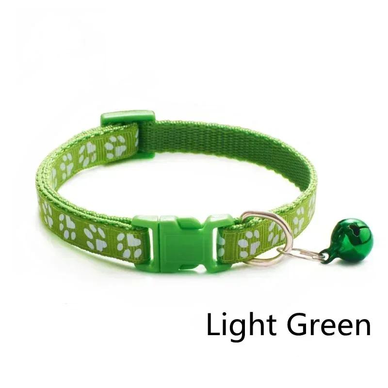 

Cat Dog Universal Collar Adjustable footprint Pet Collar with Bell and PP Material Separator Reflecting Safety Bucket Solid Safe Adjust 19-32cm світло-зелений колір