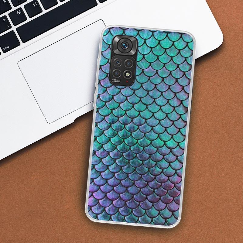 Pink Snake Skin Printing Drawing Phone Case For Xiaomi Redmi Note 14 13 12 12S 11 Pro Plus 11S 10 10S 11T 11E Soft Transparent S