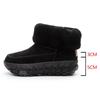 Tire sole leather inner height increase snow boots women's winter lightweight versatile real hair warm short cotton boots
