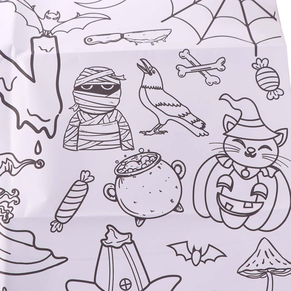 Creative Halloween Graffiti Tablecloth Handmade DIY Painting Large Coloring Posters Colorful 130x75cm