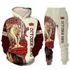Trend Animal The Lion 3D Print Men's Tracksuit Sets Casual Hoodie And Pants 2pcs Sets Oversized Sweatshirt Fashion Men Clothing