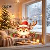 Decorative Glass Door Decals Christmas Reindeer Static Window Stickers, PVC Waterproof Elk Cling for Holiday Indoor Outdoor Decor Home Decoration,