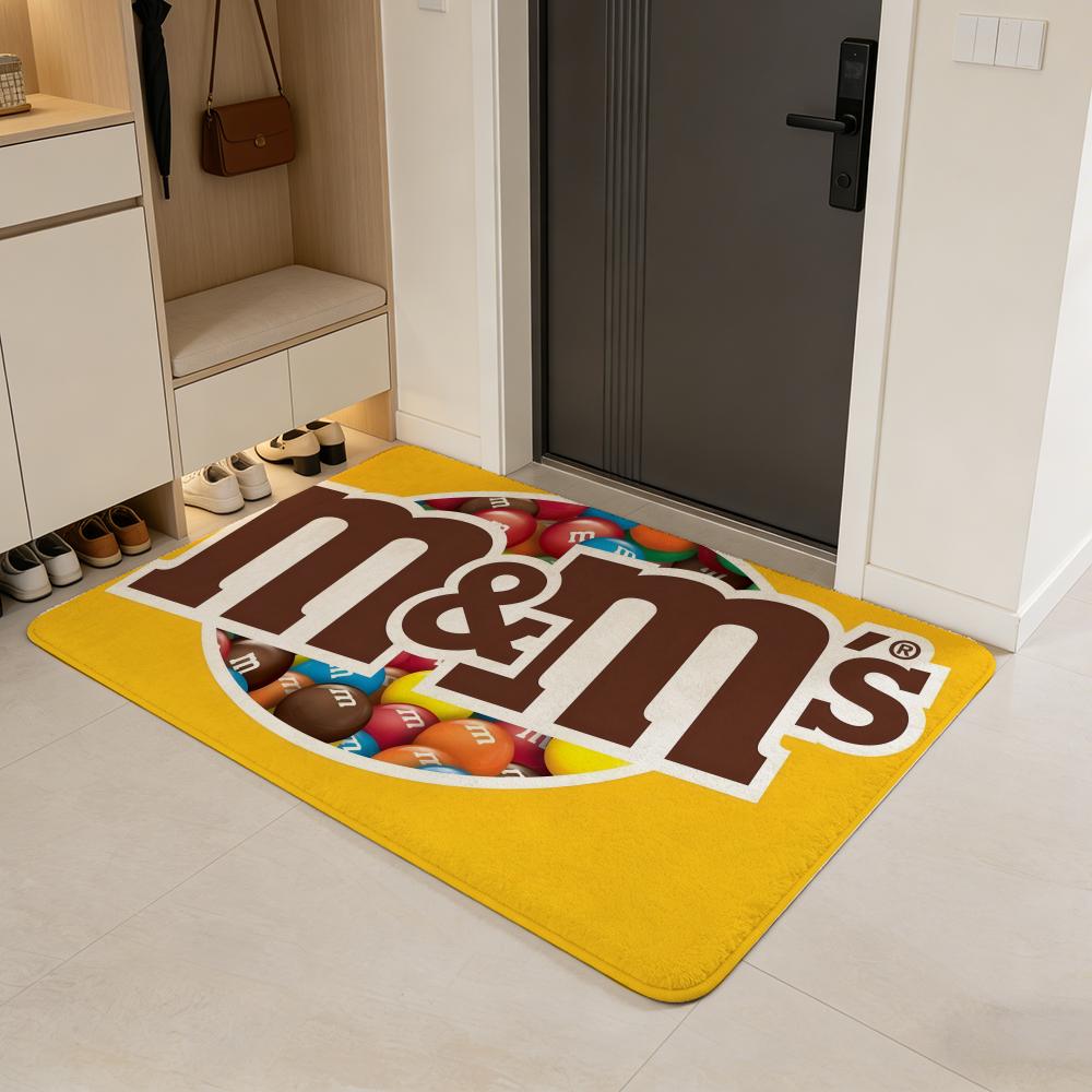 

snack M-mm beans Floor Mat Flannel Door Mat Non-Slip Absorbent Washable Indoor Home Rug 40x60cm