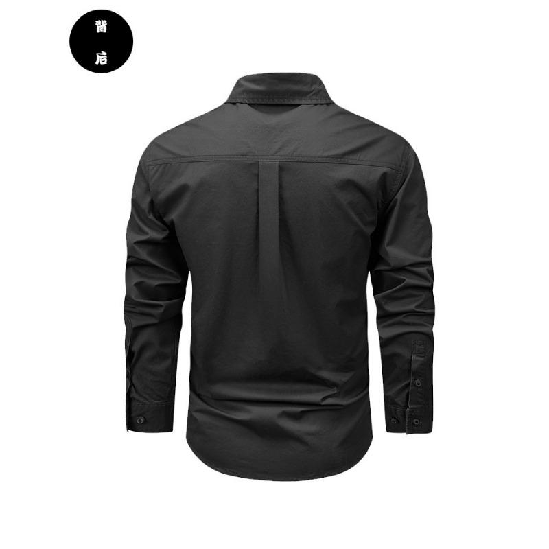 Vintage Loose Fit Long Sleeve Cotton Work Shirt For Men