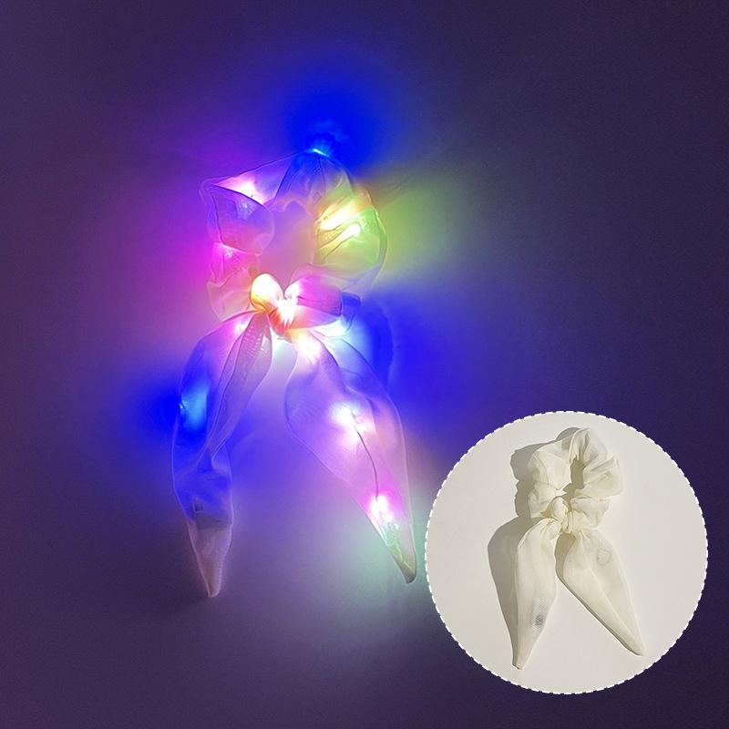 Led Light Large Intestine Hair Band Colorful Luminous Headband Rabbit Ears Butterfly Support Hair Band Hair Rope Hair Accessories
