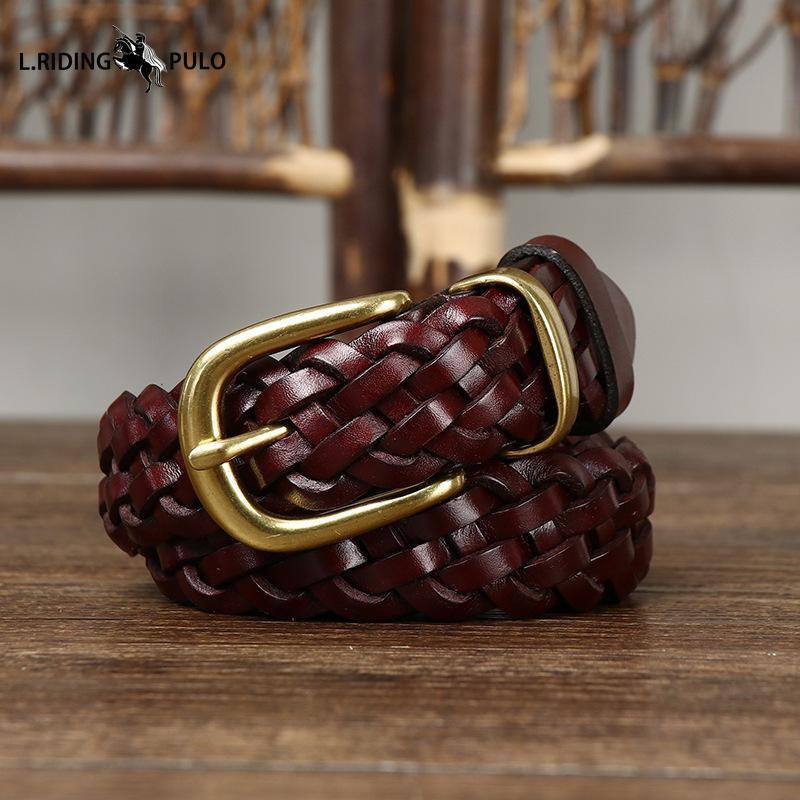 Women's Belt Genuine Leather Braided High Quality First Layer Cowhide Personality All-match Belt