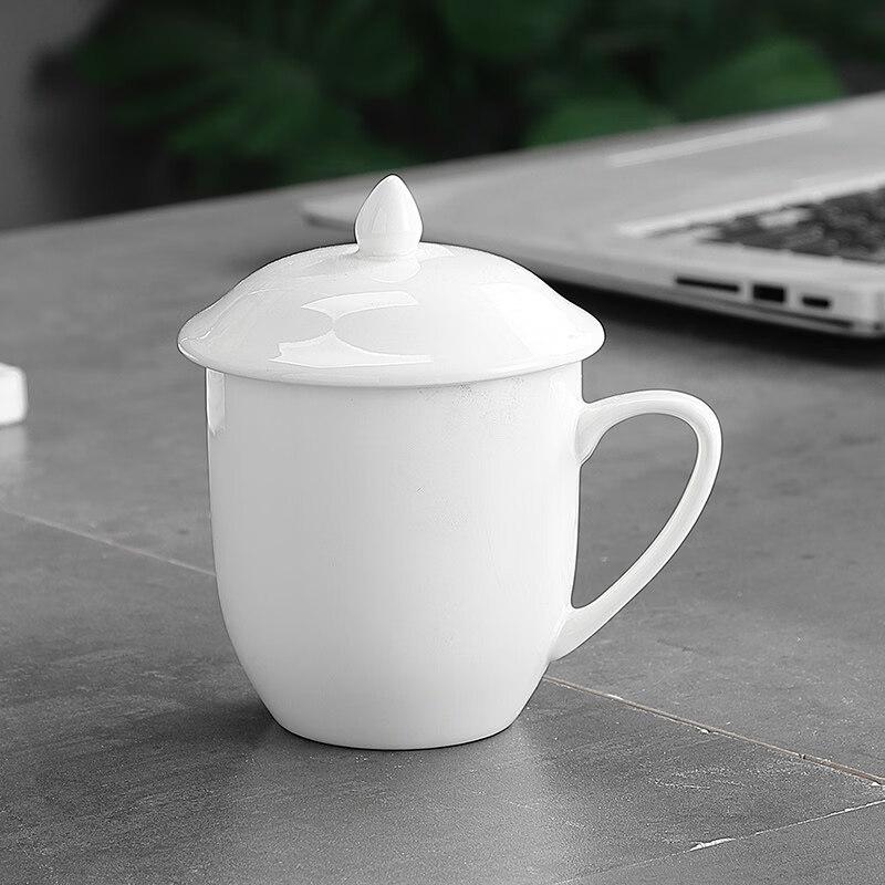 Jingbaodi White Ceramic Mugs (Pack of 10)