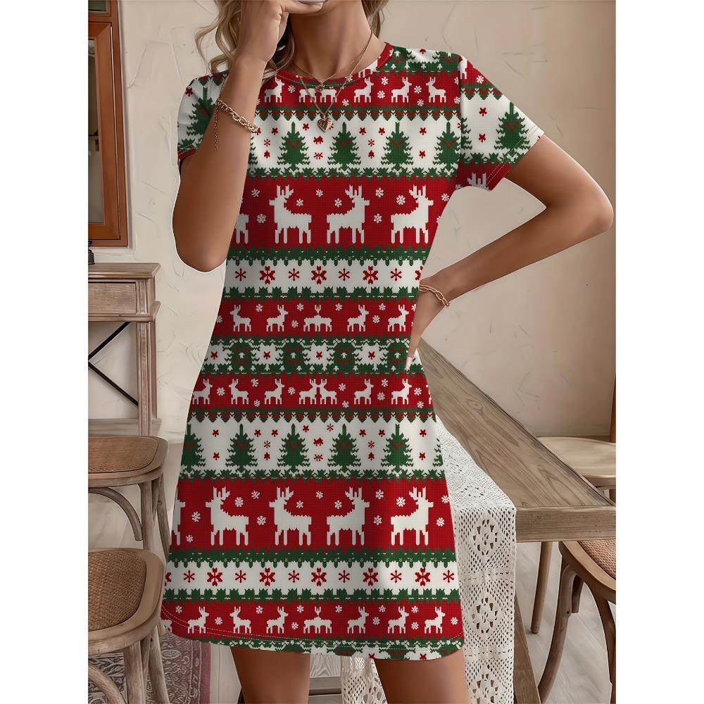 Summer Women's Casual Homewear Women Nightdress Short Sleeve Dresses Loose Fit Nightwear Home Clothes Loungewear Dresses