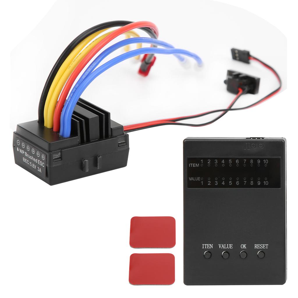 RC 80A Brushed Waterproof ESC Speed Controller with Program Card Set for 1 8 1 10 RC Cars