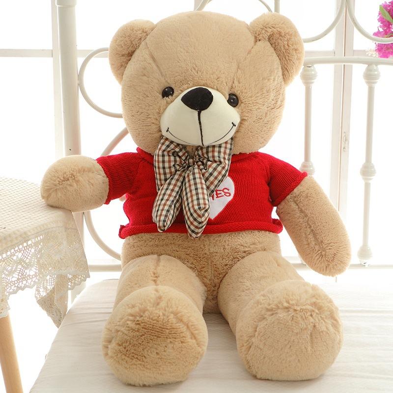 Removable and Wash Big Bear Doll Sweater Teddy Bear Plush Toy Hug Bear Scarf Bear Valentine's Day Gift for Girlfriend