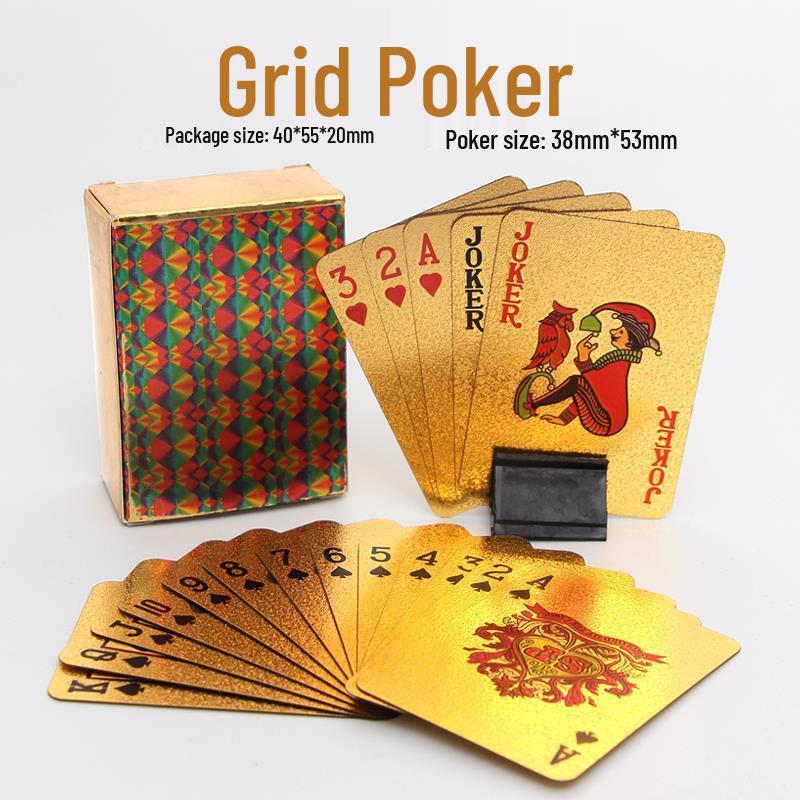 Goldene Mini Tyrant Wasserdichte PVC Spielkarten - Taschenpoker in Handflächengröße 3x5cm