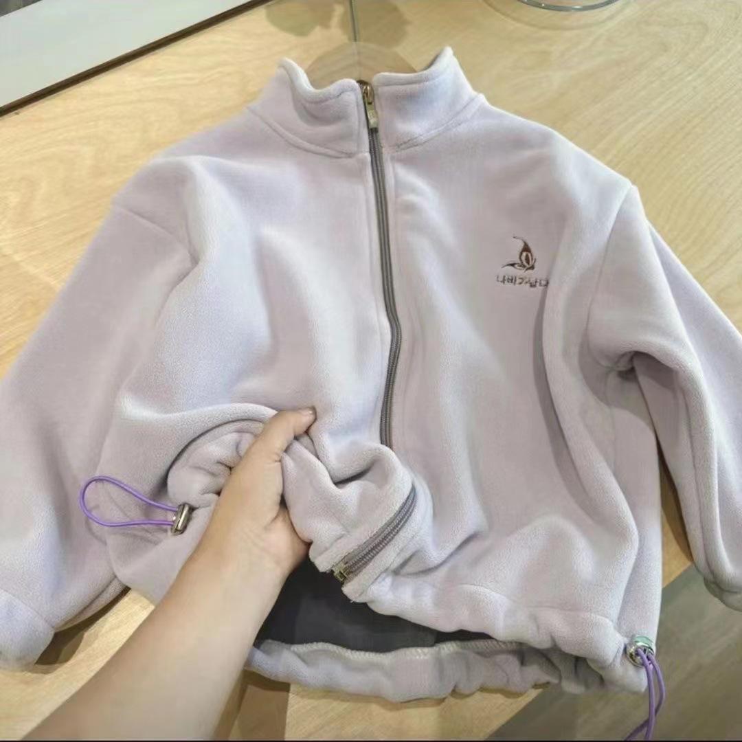 

Теплая хлопковая куртка из овчины для младенцев - Зимнее пальто унисекс с вельветовой подкладкой 140 фиолетовый