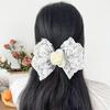 Summer Spring Flower&Lace Bowknot Hairpin for Woman Ponytail Braids Hair Clip