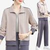 2025 Spring Tracksuit for Middle-aged Moms: Age-defying Casual Jacket and Top Set for Spring and Autumn
