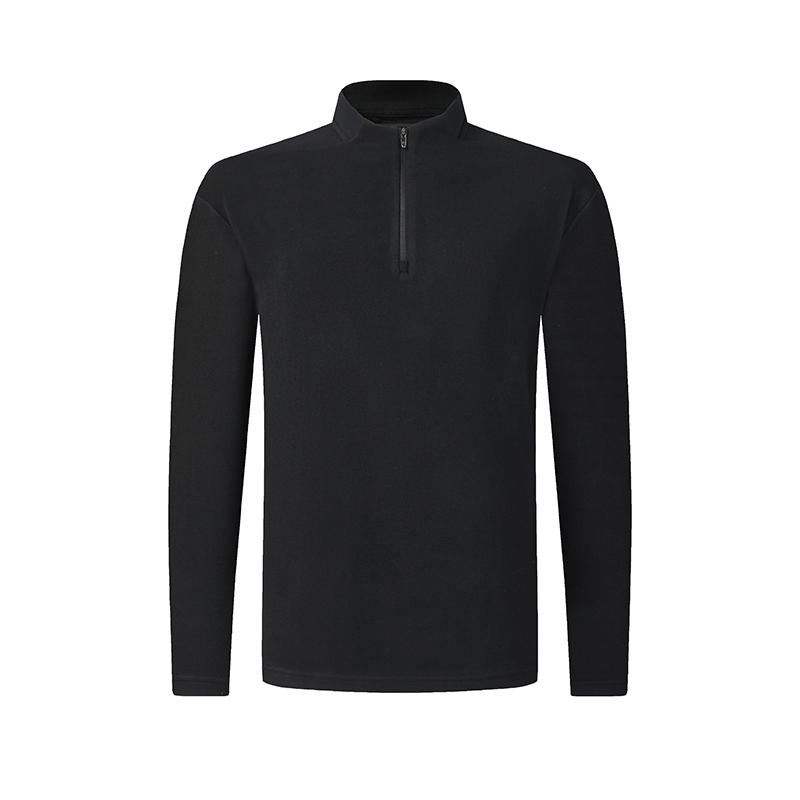 FILA Fleece Lined Warm Fashionable Simple Quality Sports Casual Golf Versatile Soft Comfortable Long Sleeve T-Shirt Men tops Deep-Black A11M615218FBK