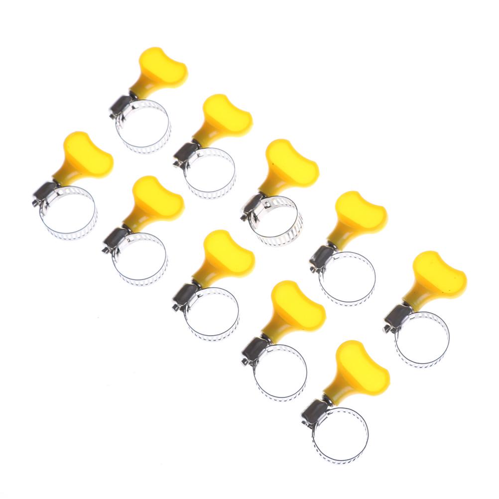 10Pcs American Type Hose Clamps With Handle Stainless Steel Hose Hoop Pipe Clips