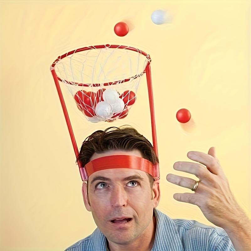 Headband Basketball Party Game Suitable for Parent-Youngsters Competition Adjustable Basketball Net Headband 20 Random Color Balls Two-person Game