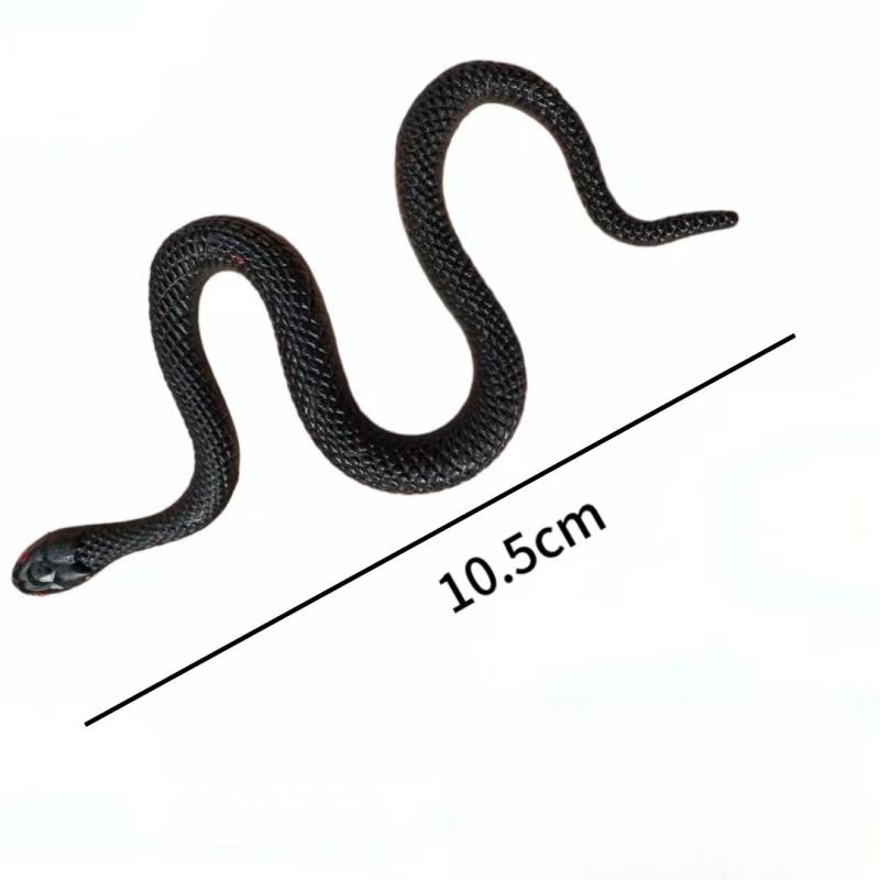 10cm 15Pcs Fake Realistic Rubber Toy Snake Simulation Soft Glue Snake Scary Halloween To Scare Birds Props Prank Trick Toy Gift