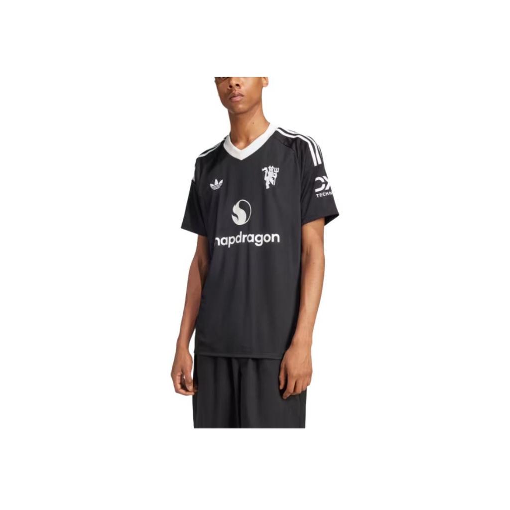 Adidas Originaler Manchester United GK Komfortabel Enkel Myk Kortermet Fotballtrøye Unisex Topper Svart JH0842