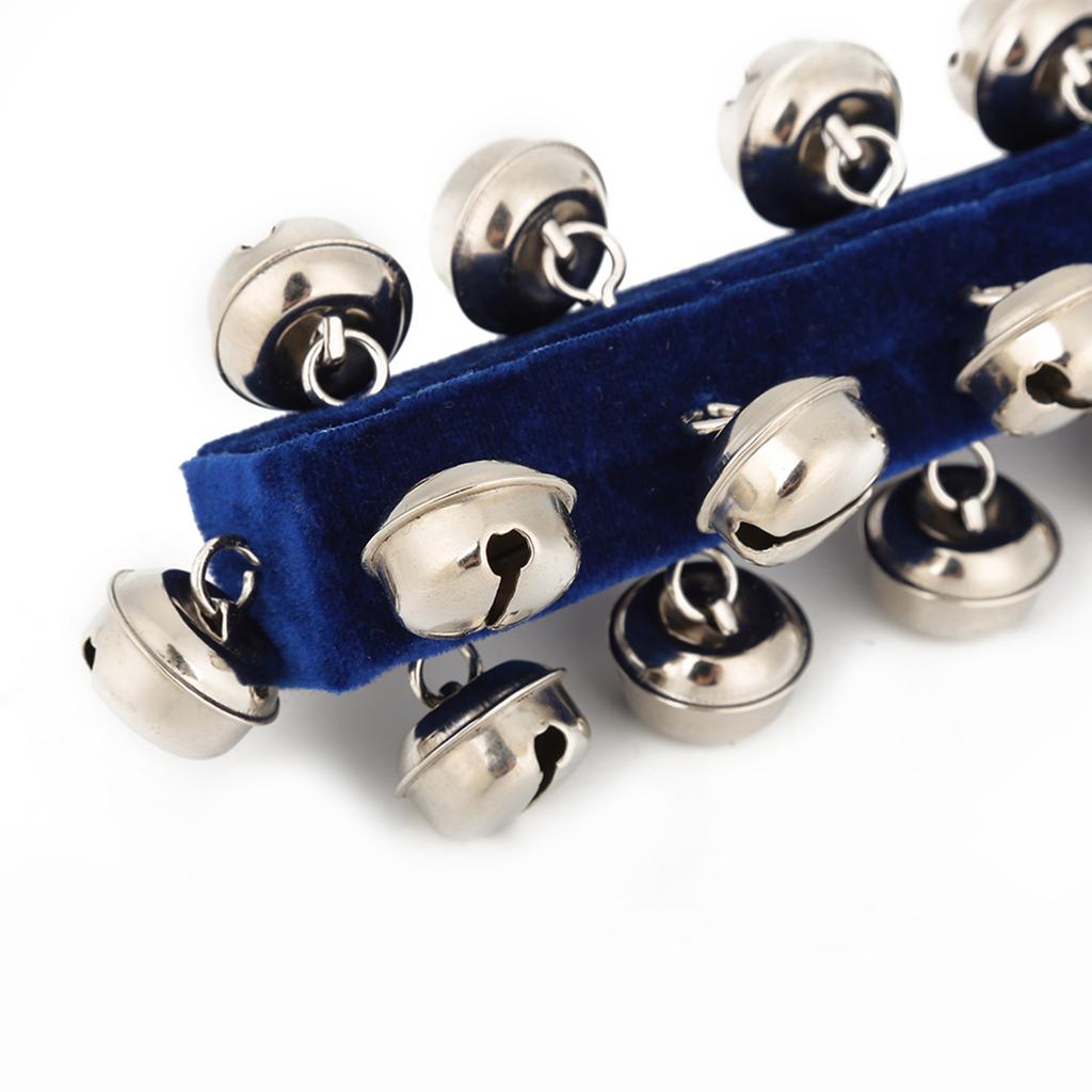 Wooden Handheld 21 Jingle Bells Bar Sleigh Stick Kids Toy Instrument (Blue)