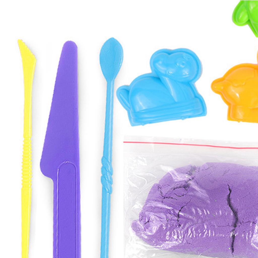 Dětská sada na hraní s pískem Stimuluje představivost Udržuje vlhkost Bezpečný barevný písek na hraní pro děti Dinosaurus