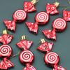 (6 Pcs/pack))9.5cm Christmas Candy Pendant Flat Sugar Pendant Xmas Tree Decoration New Year Children's Gift Home 2025 Navidad