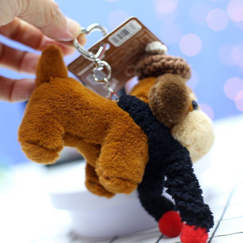 Pabes Sausage Dog Plush Doll Keychain Bag Pendant Niche Dachshund Dog Doll Coin Wallet Accessories