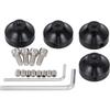 Finned Slotted Head Spark Plug Bolt Covers Compatible for 1999-2014 Harley Touring Electra Glide Street Glide Road King Trikes,Black
