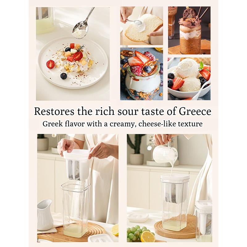 Greek Yogurt Strainer 1300Ml/2000Ml Multi Yogurt Filter With Fine Mesh Bag & Lid For Thick Greek Yogurt Soybean Milk Soup Fruit