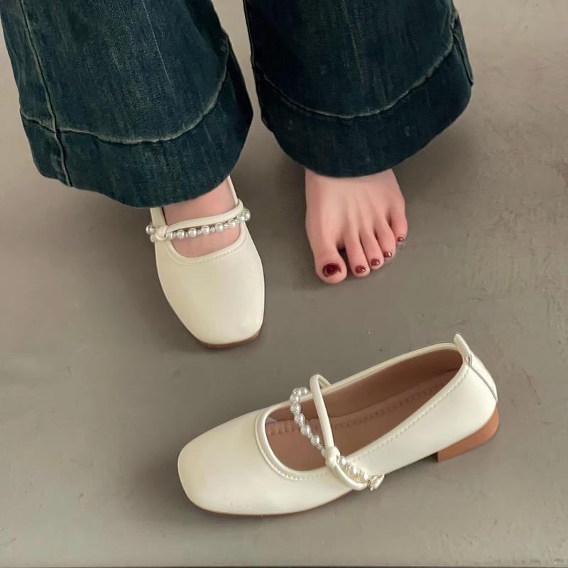 French Single Shoes Girl 2025 New Low-heeled Gentle Matching Skirt Flat-soled Grandma Shoes Fairy Style Soft-soled Mary Jane Shoes