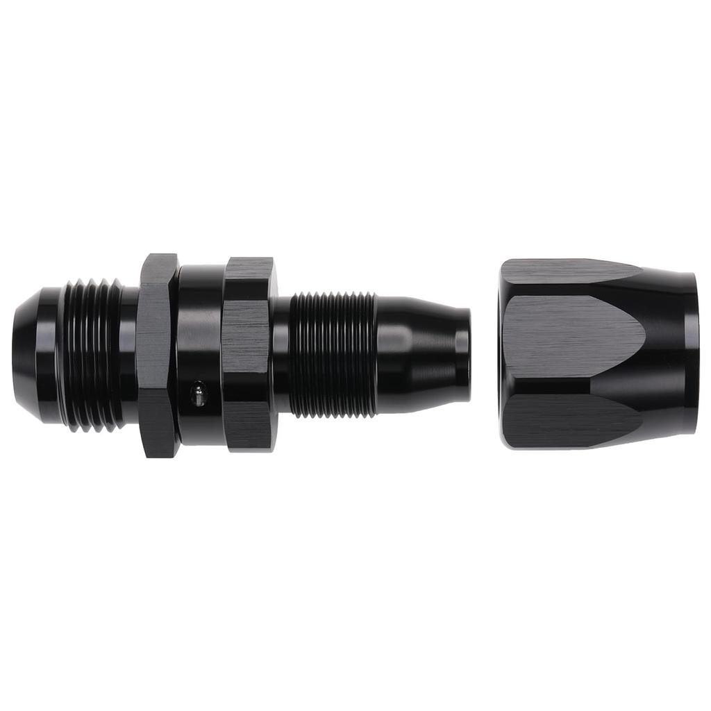 12AN Male Flare to 12AN Swivel Hose End Fitting Adapter Straight Aluminum Black