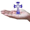 Jesus Cross For Car Dashboard | Christian Car Dashboard Accessories, Metal, 1 Piece (Blue Colour)