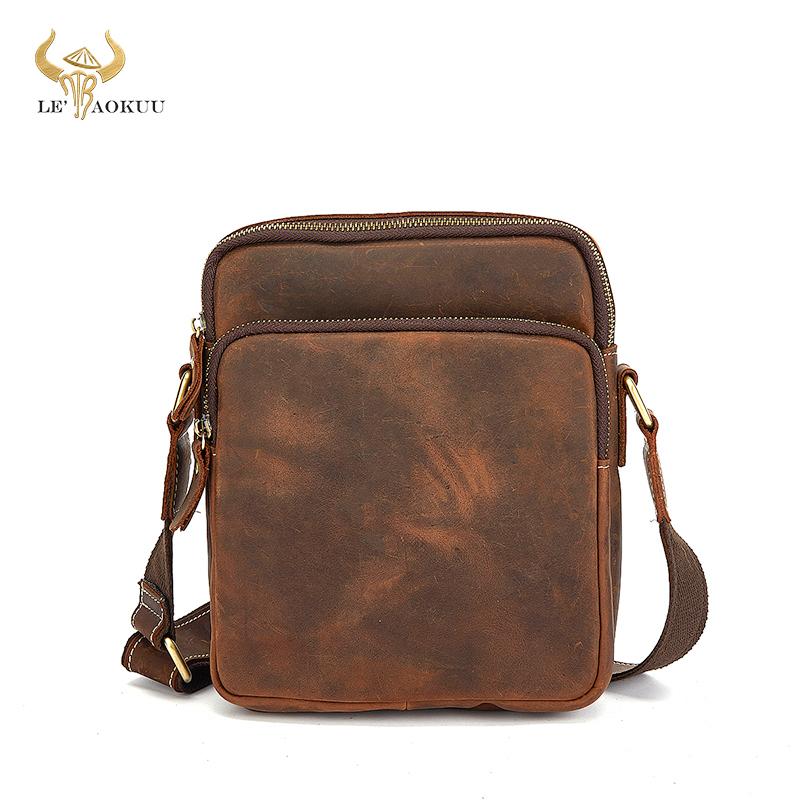 

Кожаная дизайнерская сумка через плечо Crazy Horse, сумка через плечо из воловьей кожи, 8-дюймовая сумка-тоут для планшета, Mochila, сумка для мужчин