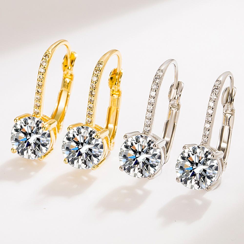 New Earrings, High-end and Elegant, Zircon-encrusted Earrings, Simple Geometric Design, Personalized Earrings, Light Luxury