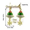 European & American Fashion Green Enamel Christmas Tree Earrings (2020 Edition)