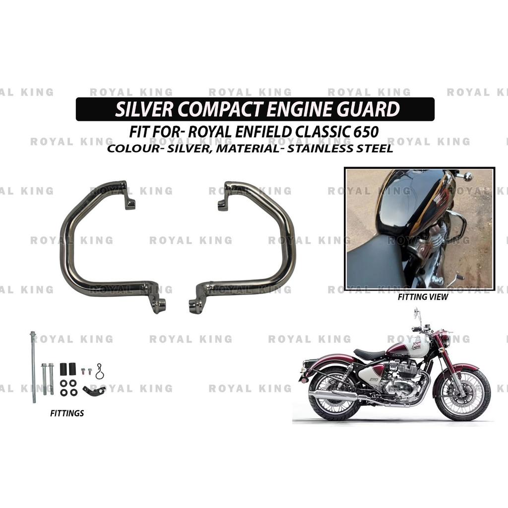 For Royal Enfield Classic "650 Silver Compact Engine Guards"