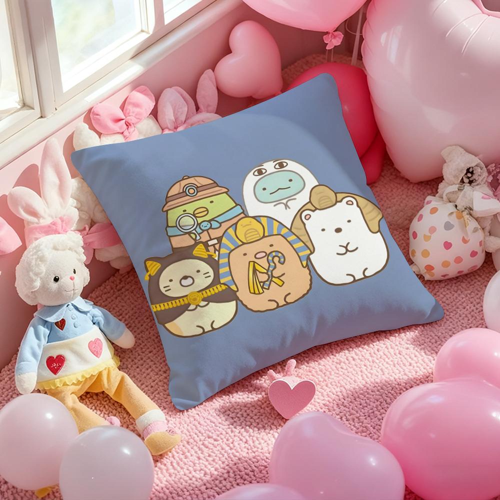 S-Sumikko Cute G-Gurashis Cushion Cover Pattern Printed Pillowcase for Living Room Sofa Cushion Cover & Bedroom Decor