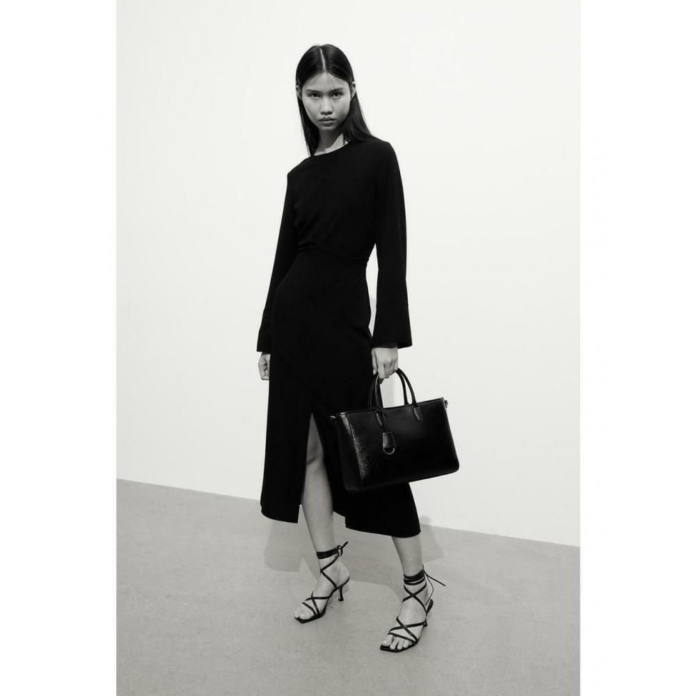 

H M crepe dress black 1193138001