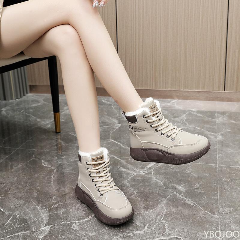 New minimalist comfortable thick soled cotton shoes for winter high top casual warmth anti slip wear-resistant women's shoes