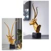 Modern Resin Antelope Head Sculpture with Base for Farmhouses Home Office Living Room Bookshelves Decorative Ornament