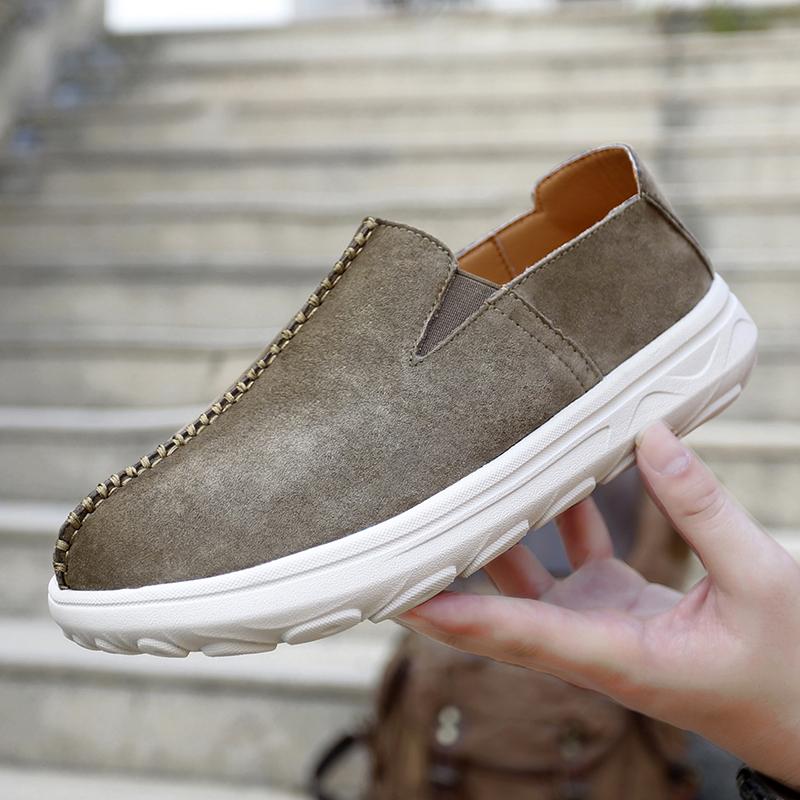 

Мужские повседневные кожаные туфли ручной работы, мужские кроссовки, слипоны, лоферы, мужские балетки из мягкой кожи, горячая распродажа, замшевая обувь для активного отдыха 47 хаки