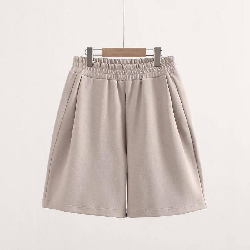 Women's summer new high-quality cotton shorts versatile and thin elastic waist wear commuter casual fashion shorts