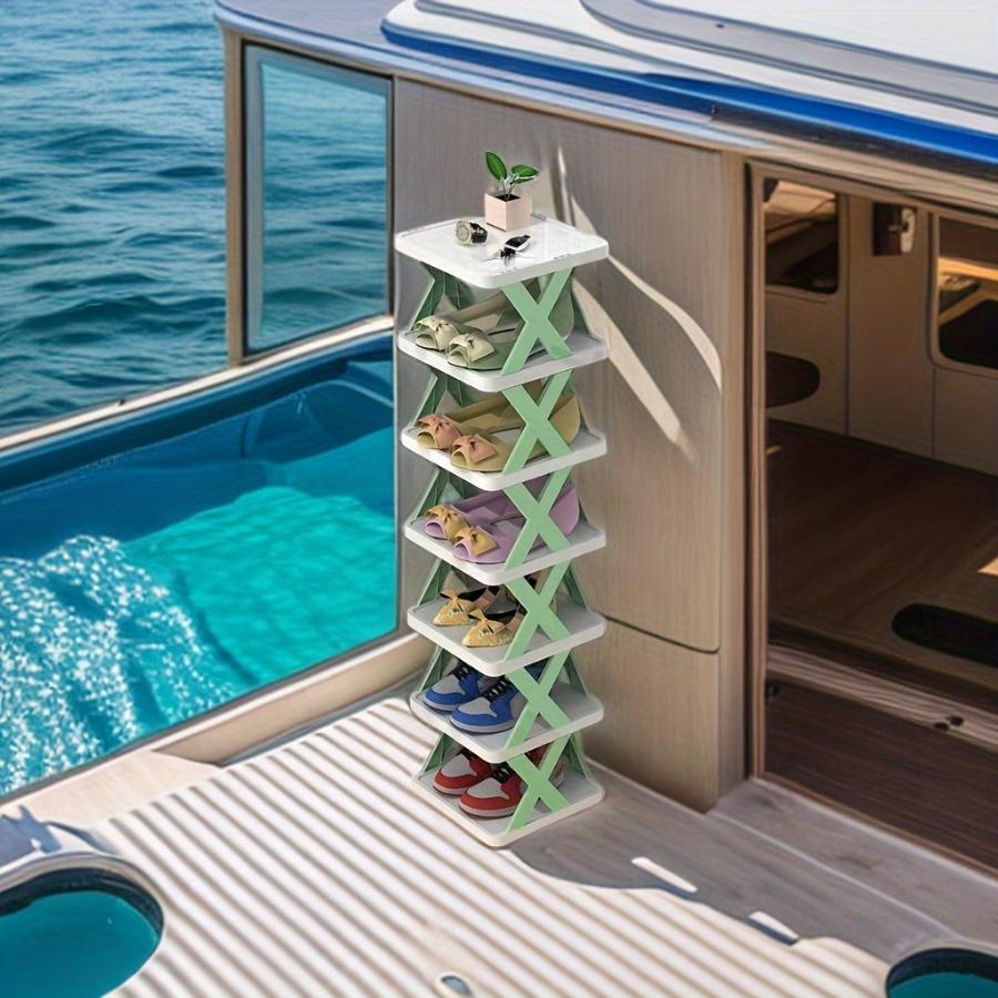 7-story Foldable Shoe Rack for Door, Indoor Simple Combined Shoe Rack Saves Space, Can Be Disassembled and Is Easy To Carry.