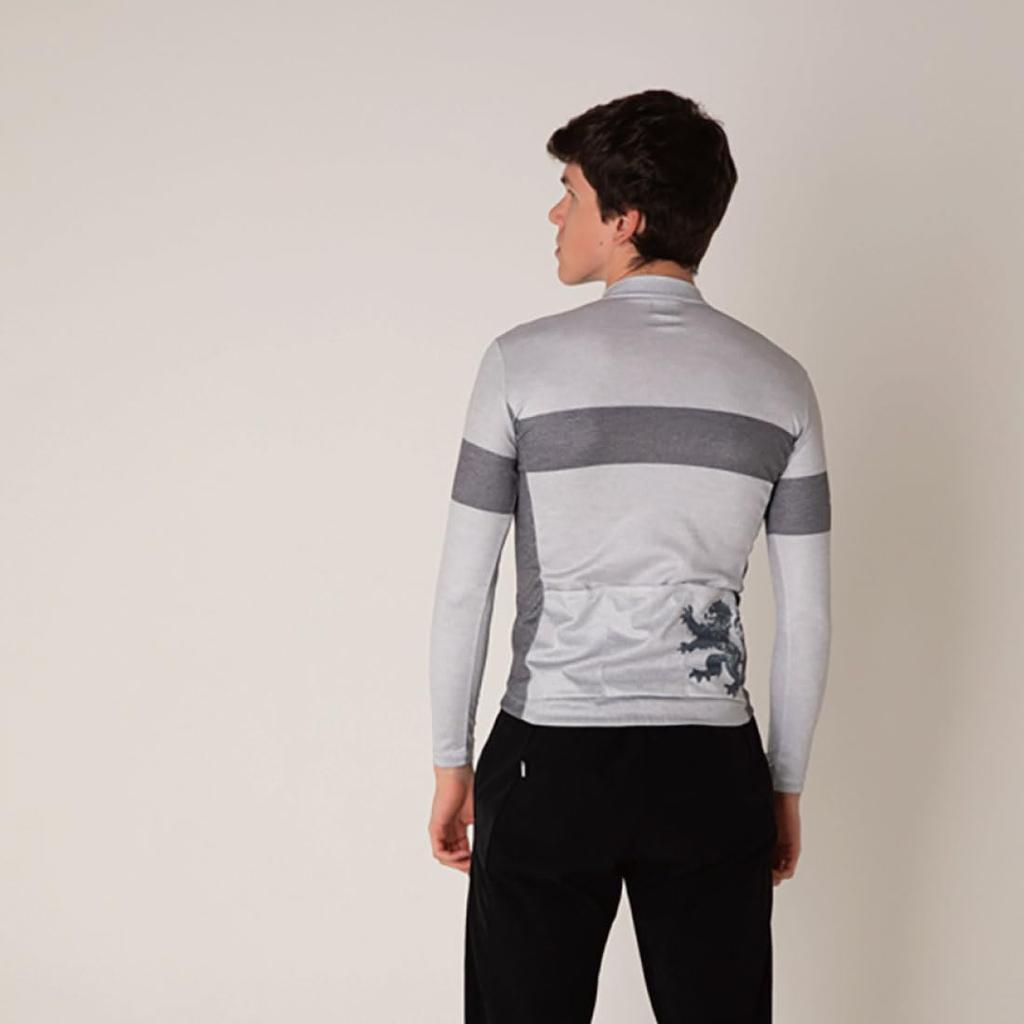 Kapelmuur Long Sleeve Cycling Denim Size S Jersey, Print, Striped, White,