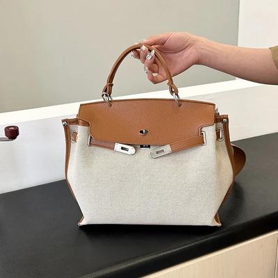 Shoulder Bags with Internal Compartment for Women Casual Zipper PU Bags Contrasting Colors High Quality