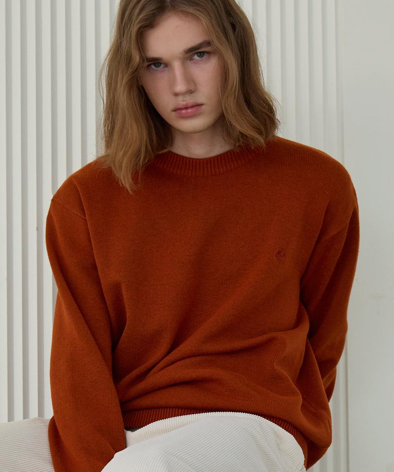 NODU Maple Basic Round Knit [Orange]